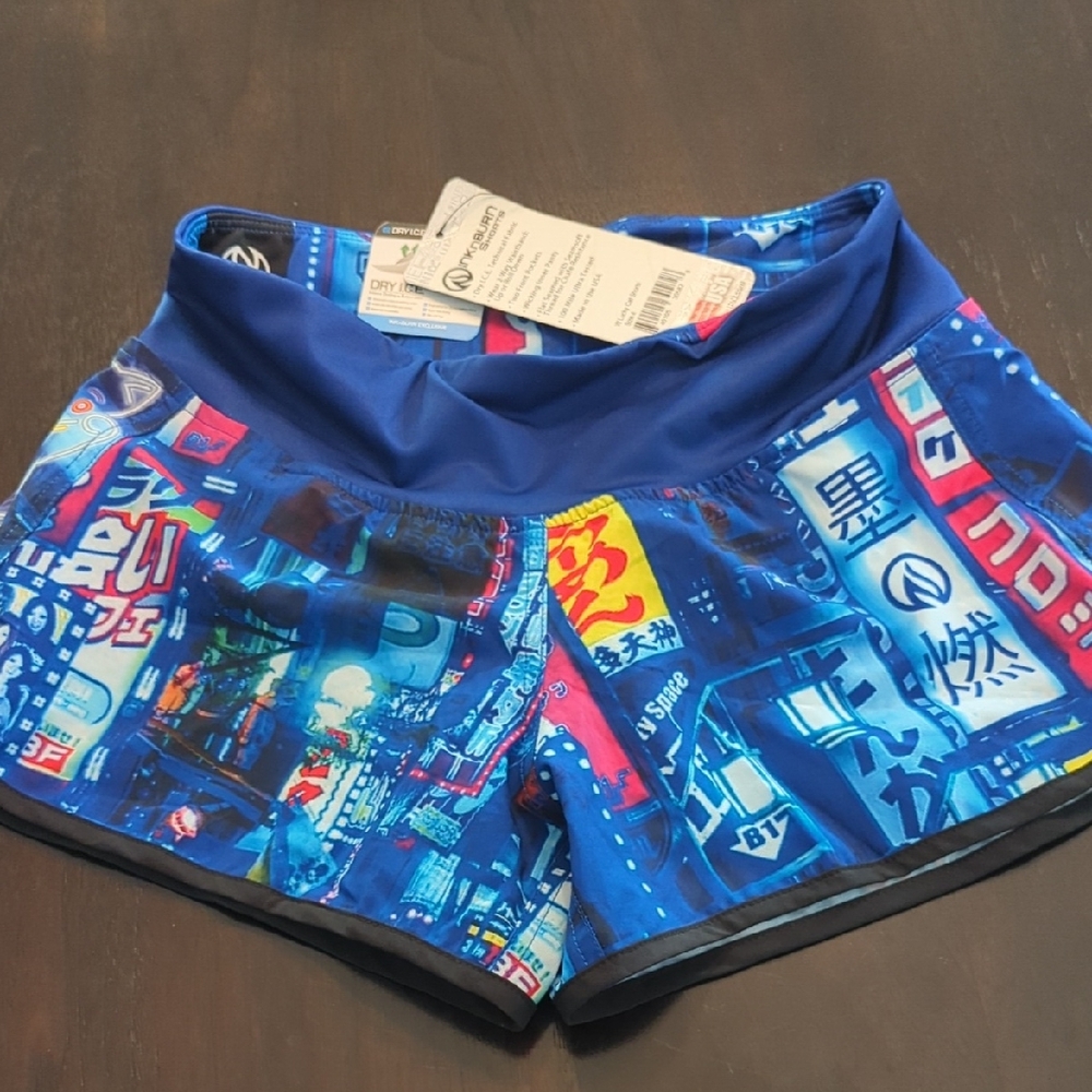RARE: Lucky Cat INKnBurVibrant Blue Graphic Women's Shorts